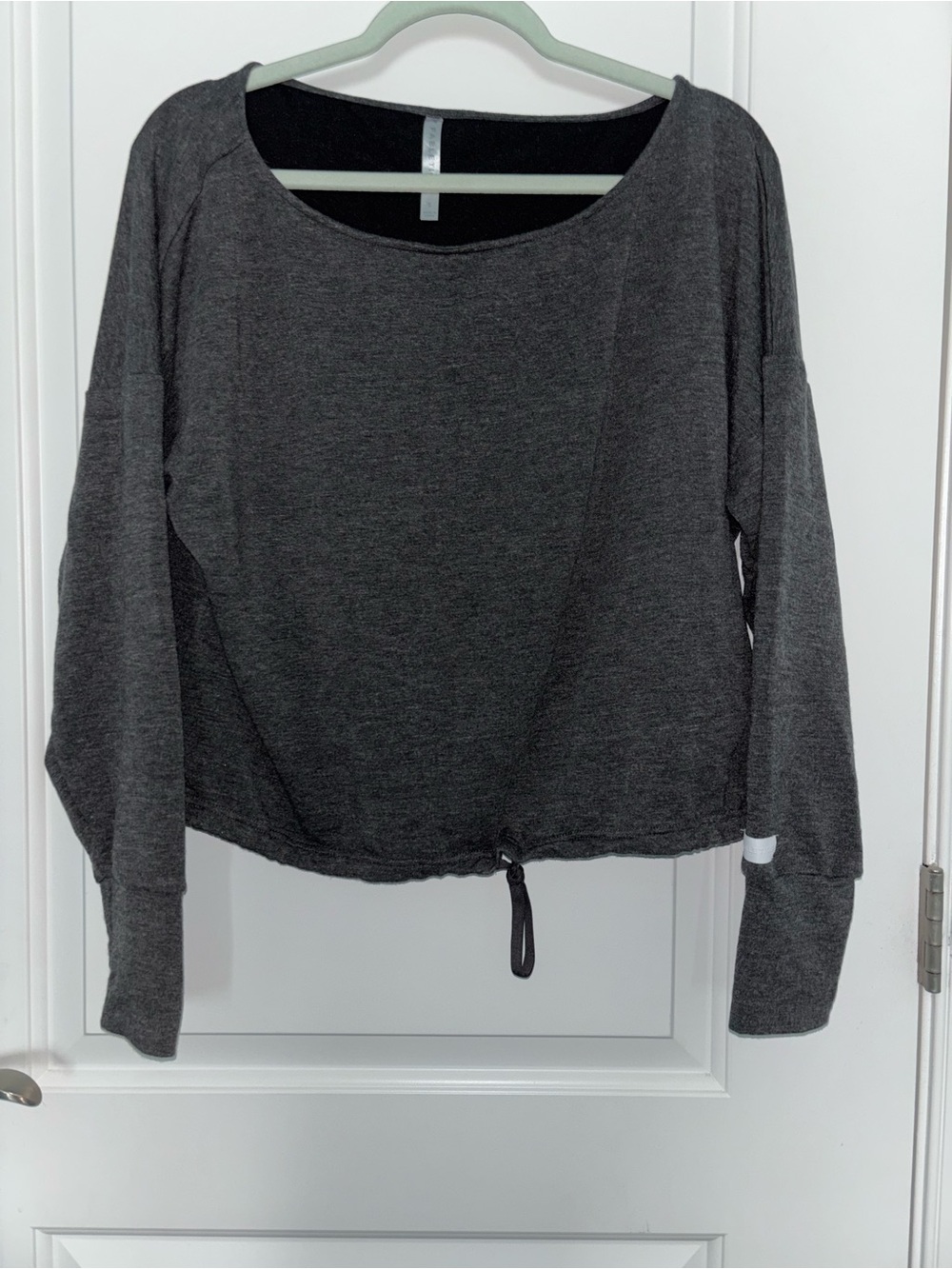 Fabletics Charcoal Gray Long Sleeve Drawstring Sweatshirt